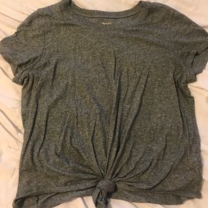 Madewell knotted T shirt, gray